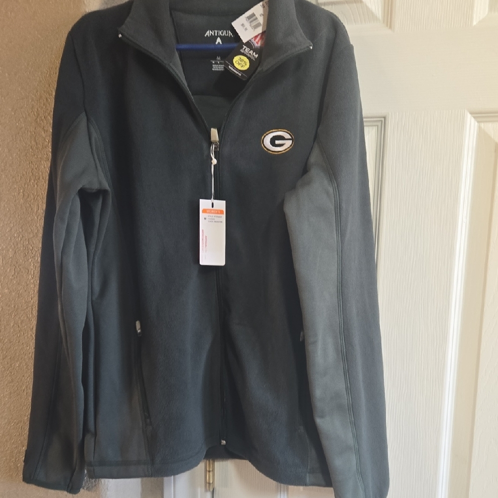 Antigua Charcoal Full-Zip Jacket with Logo